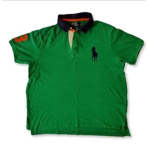 Polo Ralph Lauren Big Pony Polo Shirt Men Size XL Green Vtg Y2K‎